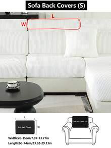 1件装弹力加厚保暖沙发套，防滑全包覆式沙发座套，四季皆宜，加厚面料，可机洗，防尘，宠物友好，装饰性沙发保护套，适用于卧室、办公室、客厅组合式沙发和L型沙发，1/2/3/4人座。 - 白色 - 查看 18