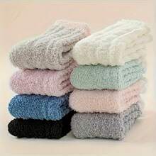 15 Pairs Women's Thermal Socks - Extreme Cold Protection Winter Socks With Anti-Slip Silicone Grip, Pastel Colors Non-Slip, Shape-Retaining For Everyday, Gym, Postpartum - Ideal Christmas/HolidayGift In Gift , Everyday Warm Socks, Plush Texture Design, Antislip Construction - Multicolor - View 5