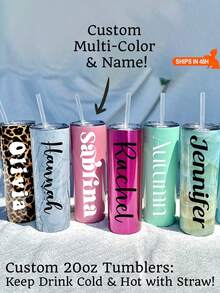 20oz Personalized Stainless Steel Insulated Tumbler - Double Wall, Customizable With Photo, Unique Christmas Gift For Her, Him, Housewarming, Leak-Proof, Fits Car Cup Holder, All Season, Ideal For Camping, Travel, Home, Office, School - New Model - View 1