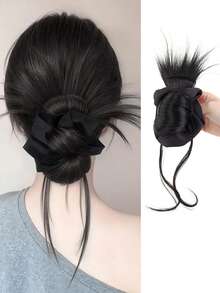 合成假发爪夹式发片直发发髻马尾接发，适合女性日常佩戴和聚会场合