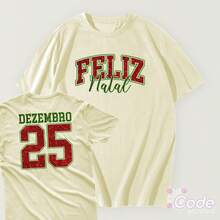 Camisa Camiseta T-Shirt Feliz Natal Estilo Natalino Algodão Aesthetic