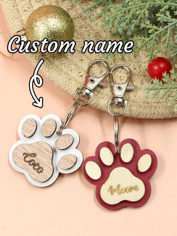 Personalized Keychain, Custom Keychain, Customized Name Cute Keychain, Customizable Christmas Gifts 2025, Keychains For Women, Keychain For Men, Dog Paw Key Chain, Bag Charm, Pet Keepsake, Pet Keychain, Matching Keychains For Couples, Christmas, Anniversary, Father, Mother, Son, Daughter, Couples