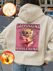 1pc Girls' Casual Printed Pullover Hoodie Sweatshirt, Warm Thermal Lined, Long Sleeve, Autumn/Winter Student Youth Clothing - Fun And Colorful Hoodie To Inspire Every Child's Imagination