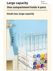 1 Stück 18-Fach Acryl Marker Stifthalter Box - Transparenter Mehrzweck Büro Schreibtisch Organizer, geeignet für Schule, Büro, Wohnzimmer Dekoration - Aquarellstift Aufbewahrungsbox
