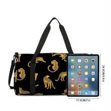 Túi du lịch cỡ lớn in hình động vật, túi xách tay gấp gọn tiện dụng, túi hành lý, túi đựng đồ qua đêm, túi đựng đồ du lịch bền chắc, đồ dùng cần thiết cho du lịch biển, kỳ nghỉ, dành cho nam và nữ. - màu đen - Xem 6