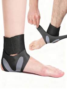 1 Pc- Adjustable Ankle Brace For Women & Men, With U-Shaped Silicone Ankle Pad-2 Hook And Loop Fasteners- Ankle Compression Brace, Arch Support Brace For Workout, Gym, Sports, Running, Basketball, Volleyball! (Black/ Rosy/ Grey) Gym Accessories - Multicolor - View 11