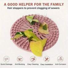 1 Set Of Sewer Hair Collector To Keep The Sewer Clean And Unobstructed, Shower Drainage Filter Hair Collector Set, Home Bathroom Decoration, Toilet, Kitchen Sink, Anti Clogging And Anti Odor Floor Drain Cover - 粉色 - 查看 6