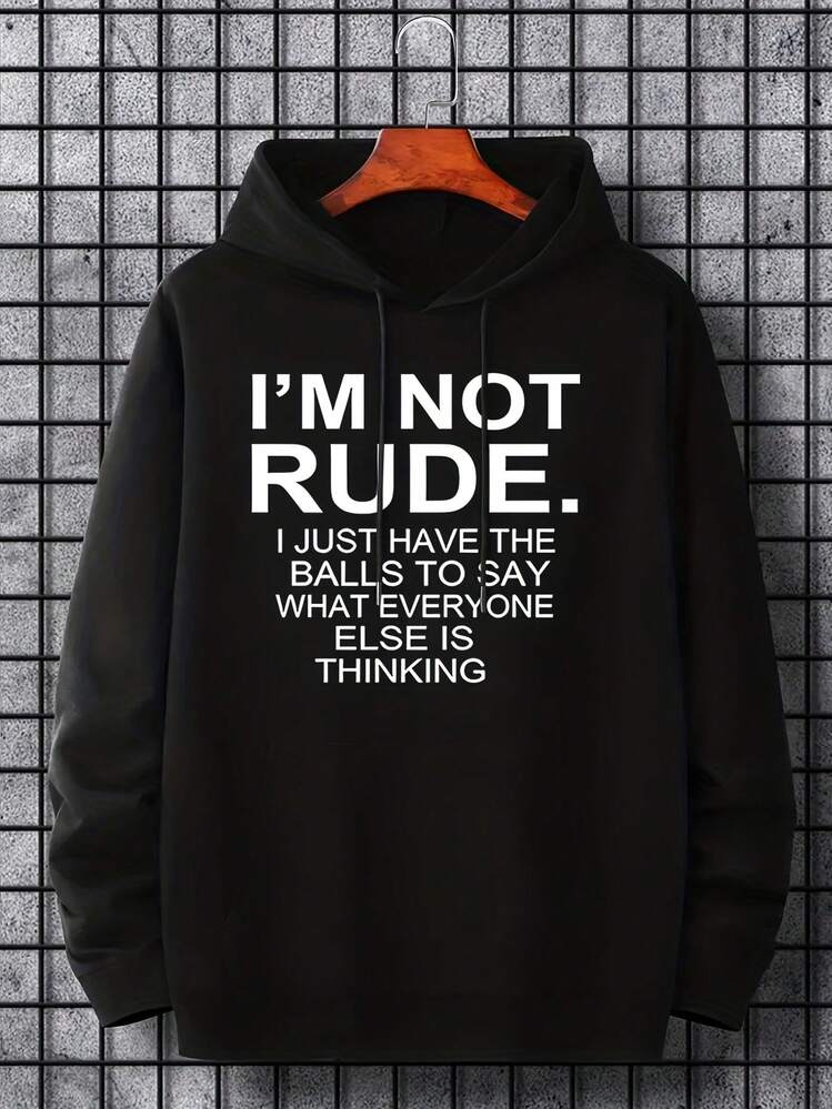Sudadera con capucha de otoño e invierno para hombre, de manga larga, a la moda, informal, versátil, básica, informal - Negro - Añade 1