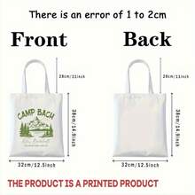 Custom  Inspired Bachelorette Tote Bag - Camp Bach Wedding Party Handbag, Durable Polyester Camping Bag For Bridal Showers, Girls Trip, Hiking Bach - Vintage Outdoor Wedding Decorations, Bachelorette Party Decorations, Mountain Graphic Design, Sturdy Handle Construction, 2D Flat - 黑色 - 查看 4