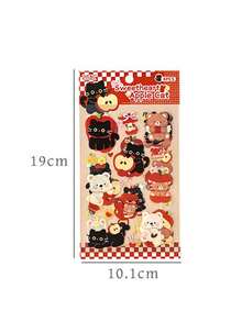 4pcs Pet Planner Stickers, Cute Pet Tea Party Series, Adorable Pet Theme Planner Stickers - Multicolor - View 10