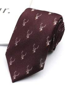 1pc Handmade Animal Print Unisex Necktie, Suitable For Casual, Streetwear, Business, Party, Wedding - Multicolor - View 12