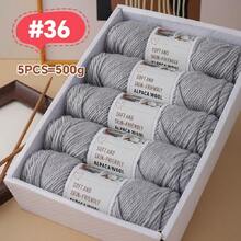 5pcs/Pack Chunky Knitting Yarn, Alpaca Knitted Blend, Handmade Sweater, Scarf, Jacket Knitting Supplies - 5-pack - View 10