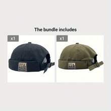 Xlamulu Vintage Docker Hat - Adjustable, Breathable Brimless Cap With Forest Patch, Lightweight And Hand Washable - Casual Sailor Hat Men And Women, Available In Khaki, Olive Green, And Purple - 棕色 - 查看 5