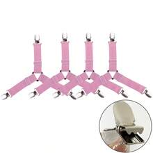 4pcs Triangle Household Bed Sheet Clips - Adjustable Elastic Fixers For Bed Sheets, Sofa, Car Seats & Tablecloths, Anti-Slip Anti-Run Sheet Buckles (Black/Pink/Khaki/Gray/White) - Multicolor - View 16