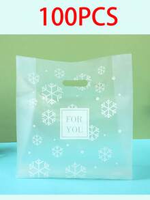 100 peças/50 peças/10 peças Sacolas de Festa com Estampa de Floco de Neve, Sacolas de Embalagem Margarida, Adequadas para Natal, Aniversário, Casamento ou Qualquer Ocasião Especial - Design Transparente Reutilizável, Aplicável para Sacolas de Presente, Suprimentos de Embalagem de Presente de Natal ou Marmitas, Sacolas de Embalagem de Alimentos - Salada de Frutas - Embalagem para Levar Bolo - Embalagem de Presente - Sacolas de Compras