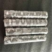 1 pieza Camino de mesa serie árbol de Navidad con copos de nieve y piñas de 270cm*28cm, decorativo rectangular de estilo lino simple para uso en comedor, fiesta y hogar en invierno - Gris - Ver 8