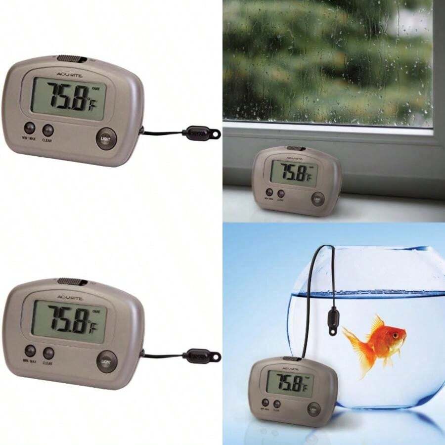 00888A3 Termómetro digital para interior/exterior, plateado, pequeño(default) - Tipo 1 - Ver 1