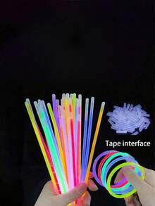 1pc Colorful 8-Inch Party Lighting Items And Decorations Can Emit Light Continuously For 10 To 12 Hours In The Dark. They Can Be Used To Make Bracelets, Necklaces, Etc. They Are Suitable For Parties, Gatherings, Bars, Birthdays, Festivals, Nightclubs, Neon Party Supplies, Party Lighting Supplies, Wedding Party Supplies, Christmas Party Supplies, Christmas Decoration Supplies, Birthday Gifts, And New Year Gifts. - Multicolor - View 5