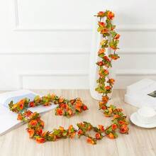 1 Stück 2,5m künstliche Pfingstrosen Blumengirlande, Seide Hängende Girlande mit 45 Blüten, Künstliche Blumen Efeu für Zuhause Wohnzimmer Hochzeitshintergrund Frühlings- und Herbstdekoration