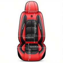 2 PACK Leather Seat Cover Universal Fit Front Seat Covers Waterproof Breathable Seat Covers Car Protector For Most Sedans SUV Pick-Up Truck (Black&Red) - 紅色 - 查看 9