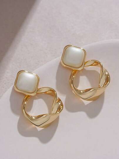 1 Paio di orecchini vintage geometrici di lusso minimalisti, adatti per l'uso quotidiano