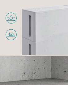 Torre de almacenamiento con ruedas, columna para cocina estrecha, estante de plástico con 4 niveles, ahorro de espacio, 45 x 17 x 84 cm, Gris - Gris Claro - Ver 2