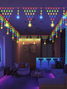 1 buah Lampu Segitiga Surya, Lampu Suasana Dekoratif Luar Ruangan LED, Lampu Batang Es Kepingan Salju Natal, Lampu String Peri Surya, 8 Mode, Putih Hangat/Warna Opsional, Cocok Untuk Dekorasi Taman, Teras Atap, Pesta Ulang Tahun dan Pesta Liburan, Lampu Strip Surya, Lampu String Surya (500mAh) - energi matahari - View 10
