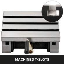 Mesa de fresado inclinable Fresadora de ángulo inclinable de 10 x 7 pulgadas Placa de ángulo giratorio ajustable de 0-90 ° con 3 ranuras en T y manivela ajustable Fresadora inclinable de alta resistencia para rectificar - 10 x 7 pulgadas - Ver 3