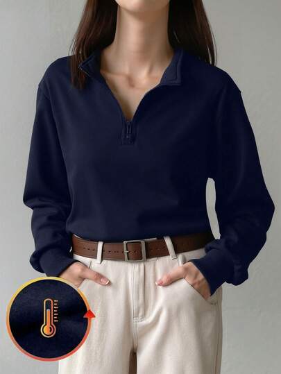 1pc Teen GirlBack To School Lapel Sweatshirt, Loose Comfortable Casual Fashionable Versatile Everyday Wear