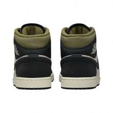 Nike Air Jordan 1 Mid SE Off Noir Medium Olive HV4091-102 Men Fashion Sneakers New - Off Noir 中等橄欖 - 查看 5