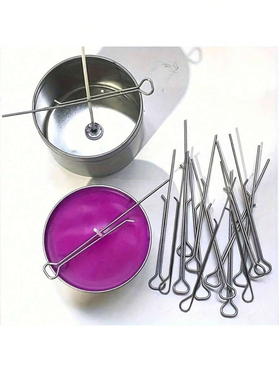 1pc/5pcs/10pcs/20pcs High Carbon Steel Candle Wick Wax Wick Clip, Aromatherapy Candle Fixing Bracket, Candle Wick Fixing Clip For Handmade DIY Candle Making, Wax Cup Wick Holder