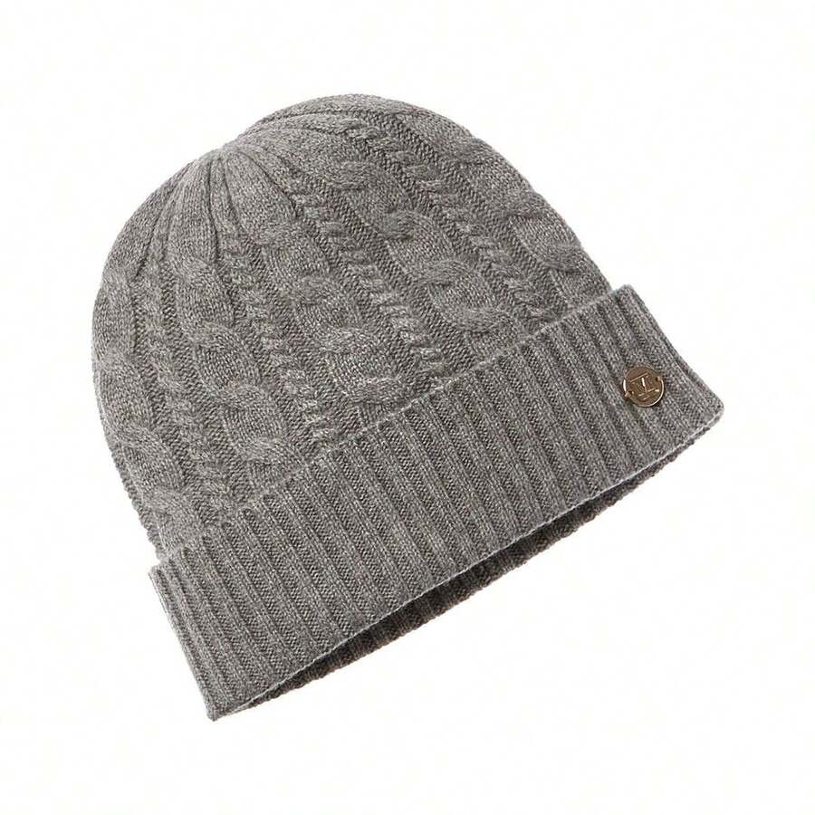 Bruno Magli Chunky Knit Cable Cashmere Hat - 灰色 - 查看 1