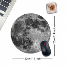1 Purple Marble Moon Cute Mouse Pad, Office Desk Circular Mouse Pad, Small Mini Travel Mouse Pad With Anti Slip Rubber Base, 7.87 Inch Diameter Suitable For Work Wireless Computer Laptop, Office Desk Accessory Single 47g - Multicolor - View 3