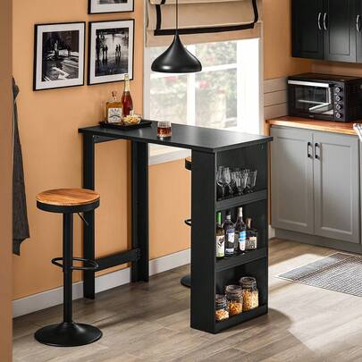 SoBuy Bartisch Beistelltisch Stehtisch Küchentheke Küchenbartisch mit 3 Regalfächern Tresen weiß BHT. 112x106,5x57cm FWT17-W Bar Regal Bar Tisch Bartisch Bartisch Küche Bartisch Mit Stauraum Esstisch Hochtisch Küche Klapptisch Küche Klapptisch Wand Konsolentisch Weiss Küchenbar Küchenbarmöbel Küchenbartisch Küchenmöbel Küchentheke Küchentisch Küchentresen Stehtisch Tischset Wandklapptisch Wandtisch Klappbar Küche Esszimmermöbel Schwarz MDF (E1) 112x57x106.5 cm