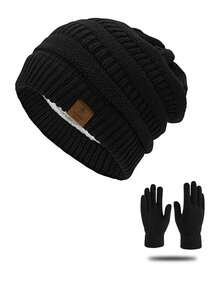 1 Stück/2 Stücke Unisex gestrickte Mütze, dick gestrickter Beanie, Radfahrer Sturmhaube, Outdoor Motorrad Gesichtsmaske, Halswärmer, Skimaske, Herbst/Winter