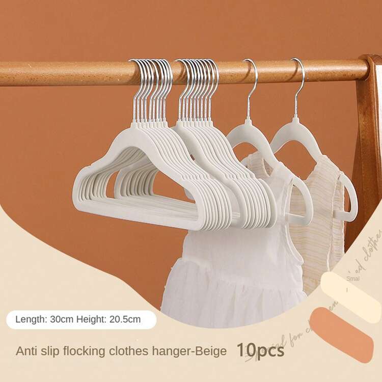 YITU 10/20pcs Plastic Flocking Hangers, Small Clothes Hangers, Anti Slip Shoulder Protection, No Bulging, No Damage To Clothes, Suitable For Small Clothes - Multicolor - View 14