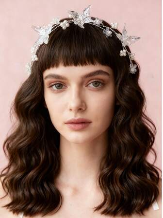 1pc Resin 3D Butterfly & Faux Pearl Beaded Headband, Cute & Versatile Hair Accessory For Wedding, Daily Wear