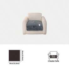 1件装仿兔毛沙发套，温暖厚实，宠物友好，防滑，适用于卧室、办公室、客厅、家居装饰 - 深灰色 - 查看 9