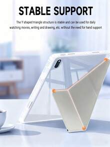 Dotted Pattern Tablet Protective Case, Transparent Acrylic Panel, With Pen Slot/Auto Sleep/Wake Function, Minimalist Casual Style, Compatible With Ipad Foldable Tablet, Compatible With Ipad 10th Gen/7th/8th/9th Gen (10.2") Air 5/Air 4 (10.9"), Also Fits Galaxy Tab S6 Lite (10.4") - Black/White/Red/Brown Polka Dot Pattern - Multicolor - View 5