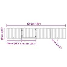vidaXL 4-Tlg. Hundetor Mit Tür Faltbar 320 Cm Pappelholz - Yellow - View 10