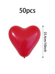 10/30/50pcs Red Heart Shaped Latex Balloons, Suitable For Valentine's Day, Proposal, Wedding Party, Bridal Shower, Bachelorette Party, Birthday, Anniversary, Red Theme Event Decoration, Photography Props, Valentine's Day Gift - Red - View 9