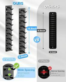 2 Pack Hat Organizer For Baseball Caps, Hat Rack For Wall With Strong Adhesive, Wall Mounted Hat Hooks Hold Up To 18 Hats For Closet Door And Bedroom (16x2.3 Inch) - 黑色 - 查看 5