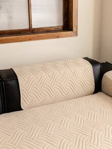 1 pezzo Cuscino per divano impermeabile con motivo geometrico 3D a tinta unita, stile minimalista, retro antiscivolo, adatto agli animali domestici, morbido e multifunzionale, anti-sporco e anti-polvere, copridivano decorativo per le vacanze, adatto per schienale, braccioli, universale, adatto per tutte le stagioni - Cachi - Visualizzare 7