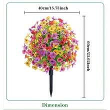 2PCS Artificial Eucalyptus Violet Ground Stakes Flowers, UV Resistant Faux Silk Plants For Spring Summer Garden, Patio, Home Decor, Lifelike Greenery Bouquet - 紅色 - 查看 2