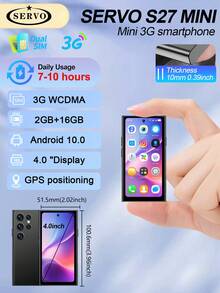 SERVO Android Mini Smartphone Dual SIM RAM 2GB ROM 16GB 4.0-Inch Display 3G WCDMA Fashionable And Cute Little Smart Phone 2025 - Pink - View 15