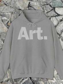 Fleece Sweatshirt,Gray Hoodie, Modern Art Prints, Hoodies For Winter Season, Affordable Pricing – Great Value For Quality, Fade- Resistant – Keeps Its Color After Many Washes,Hoodies For Men And Women,Sudaderas Para Hombre,300g Cotton Casual  Hoodies, Oversize Hooded Sweatshirt With Pockets,Graphic Hoodies,Fall And Winter Long Sleeve - 灰色 - 查看 1