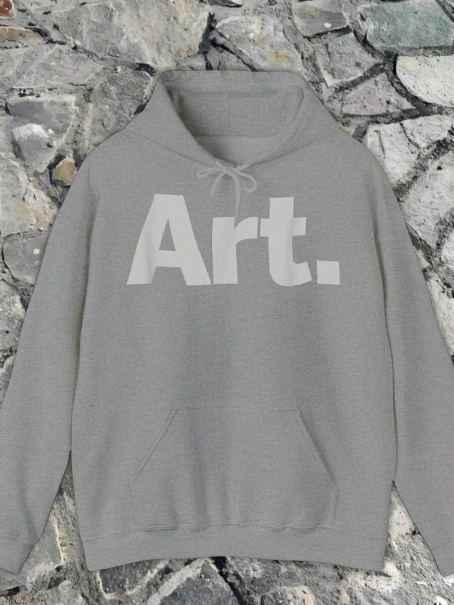 Fleece Sweatshirt,Gray Hoodie, Modern Art Prints, Hoodies For Winter Season, Affordable Pricing – Great Value For Quality, Fade- Resistant – Keeps Its Color After Many Washes,Hoodies For Men And Women,Sudaderas Para Hombre,300g Cotton Casual  Hoodies, Oversize Hooded Sweatshirt With Pockets,Graphic Hoodies,Fall And Winter Long Sleeve - 灰色 - 查看 1