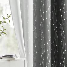 1pc Rainbow Gradient Blackout Curtain, Thermal Insulated, Top Eyelet, Darkens Entire Room, Suitable For Living Room, Bedroom, Balcony, Home Decor, Holiday Gift - Black and White - View 5