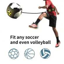 1 buah Tali Latihan Sepak Bola/Bola Voli/Rugby Warna Kuning, - Bola Sepak Tahan Lama untuk Remaja dan Dewasa, Desain Genggam Portabel, Cocok untuk Latihan Sendiri, Meningkatkan Kontrol dan Akurasi Bola, Alat Bantu Latihan Menendang - MultiWarna - View 4