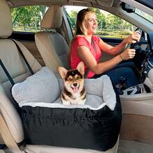 Dog Car Seat For Small Dogs, Soft Pet Car Travel Home Bed Under 25 Lbs, Fully Detachable And Washable Cat Booster Carseats With Storage Pockets And Clip-On Leash Portable Carrier - Red - View 5